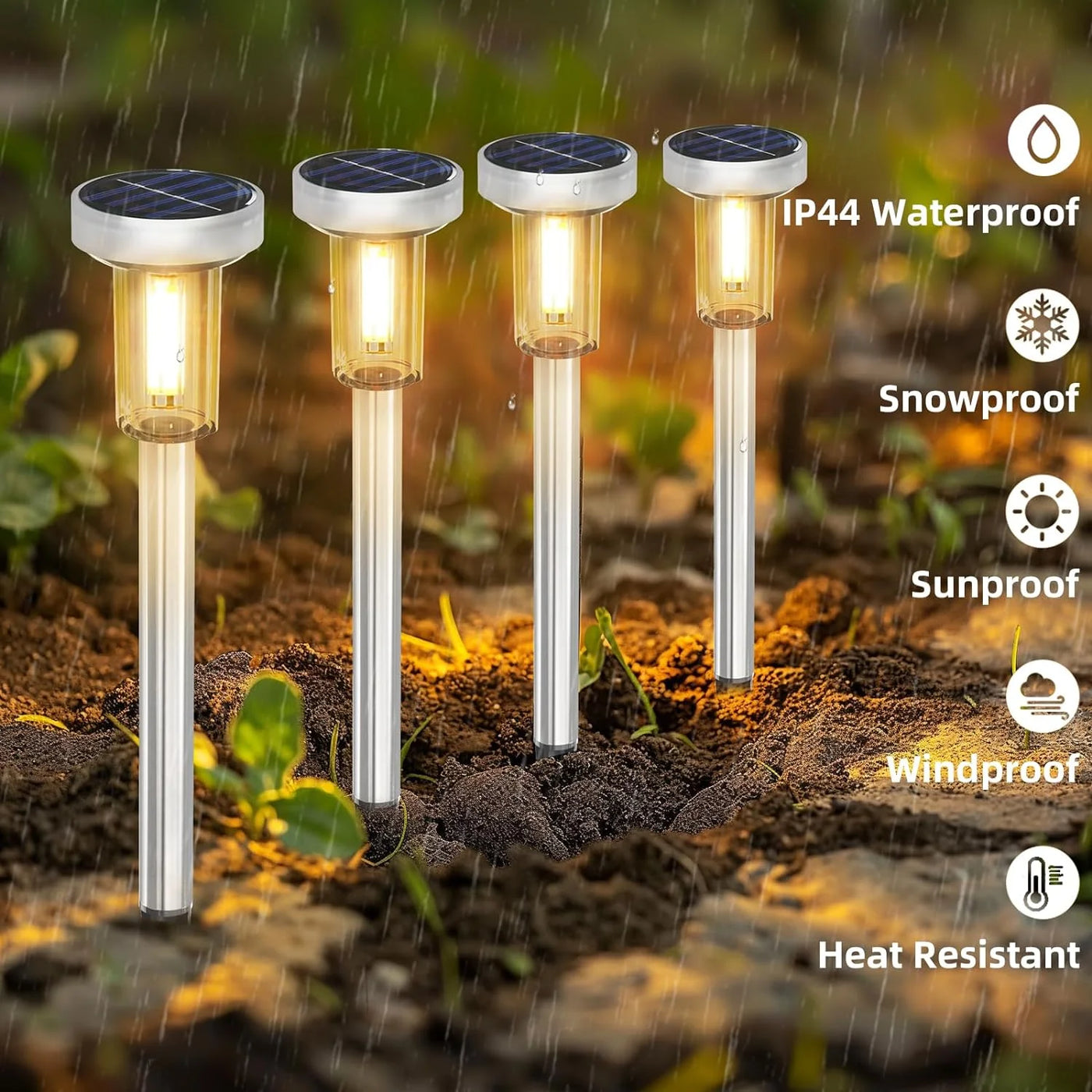 Outdoor solar lawn lights, landscape passage lights, waterproof warm white, decorating courtyards、gardens