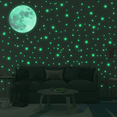 Luminous Moon Stars Wall Stickers for Kids room Bedroom Decor Glow in the dark Earth Wall Decals Noctilucent Stickers Home Decor