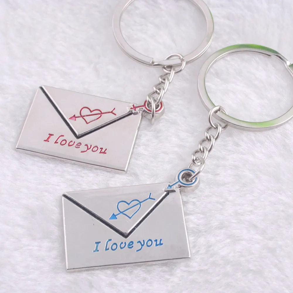 Creative 2Pcs/set Love Heart Keyring Couple Keychain Family Key Ring Gifts Keyring Car Accessory Charm Women Best Friend Jewelry