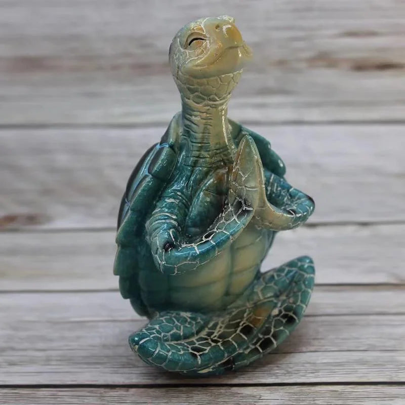 Sea Turtle Figurine Peacefulness Meditating Sea Turtle Statue Decorations for Buddha Zen Yoga Frog Garden Statue Ornament For