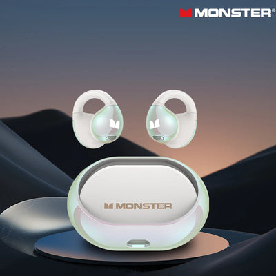 Monster AC600 Earclip Design Wireless Bluetooth V5.4 Earphone Noise Reduction HD Calls Earbuds IP5X Waterproof Sport Headphones