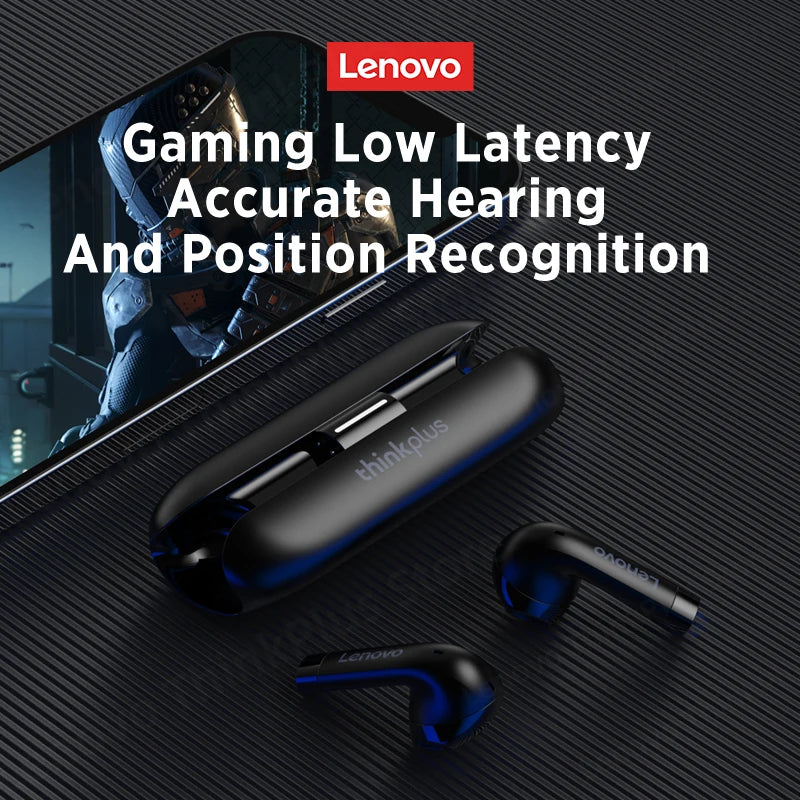 Original Lenovo TW60 TWS Bluetooth Headset 5.3 HiFi Sound Low Latency Earbuds Noise Reduction Gaming Sport Headphones