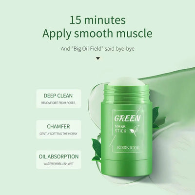 40g Remove Blackhead Green Tea Solid Mask Cleans Pores Stick Facial Blemish Black Dots Shrink Pores Korean Skin Care Cosmetics