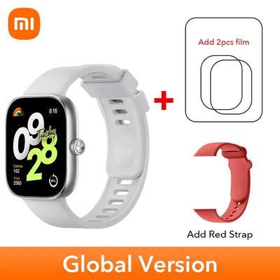 النسخة العالمية من ساعة Xiaomi Redmi Watch 4 الذكية مقاس 1.97 بوصة AMOLED لمراقبة معدل ضربات القلب وأكسجين الدم ودعم مكالمات الهاتف عبر البلوتوث ونظام تحديد المواقع العالمي (GPS)