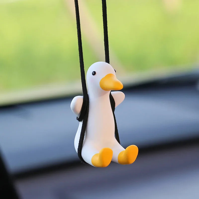 Adorable Duck Car Ornaments for Women, Tire Swing Interior Mirror Pendant