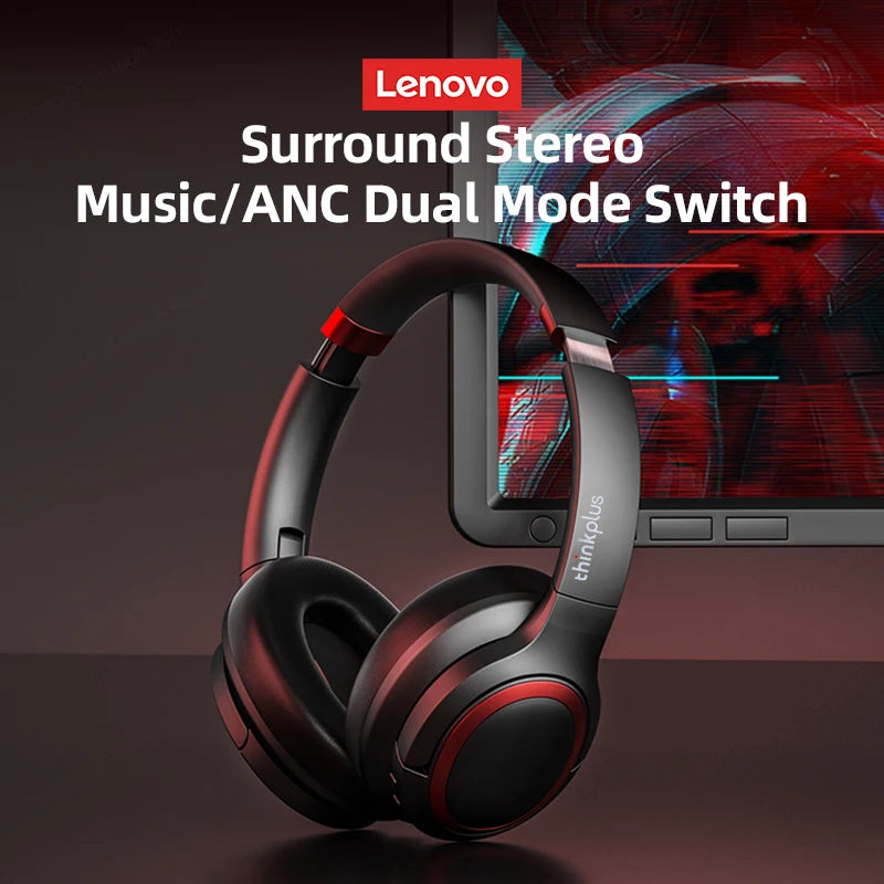 100% Original Lenovo TH40 Wireless Bluetooth Headset Deep Bass Over-Ear Earphones Smart Noise Reduction Gaming Earbuds With Mic