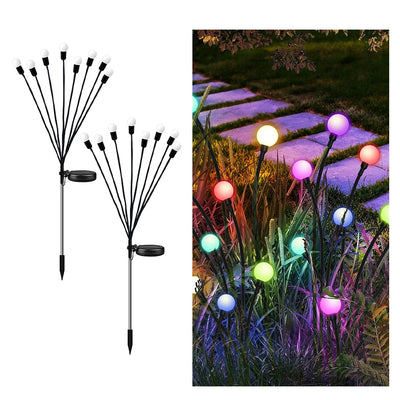 1pc 6/8/10LED Pack Solar Firefly Lights,Upgraded Solar Garden Lights Outdoor Waterproof Solar Swaying Landscape Outdoor Lights