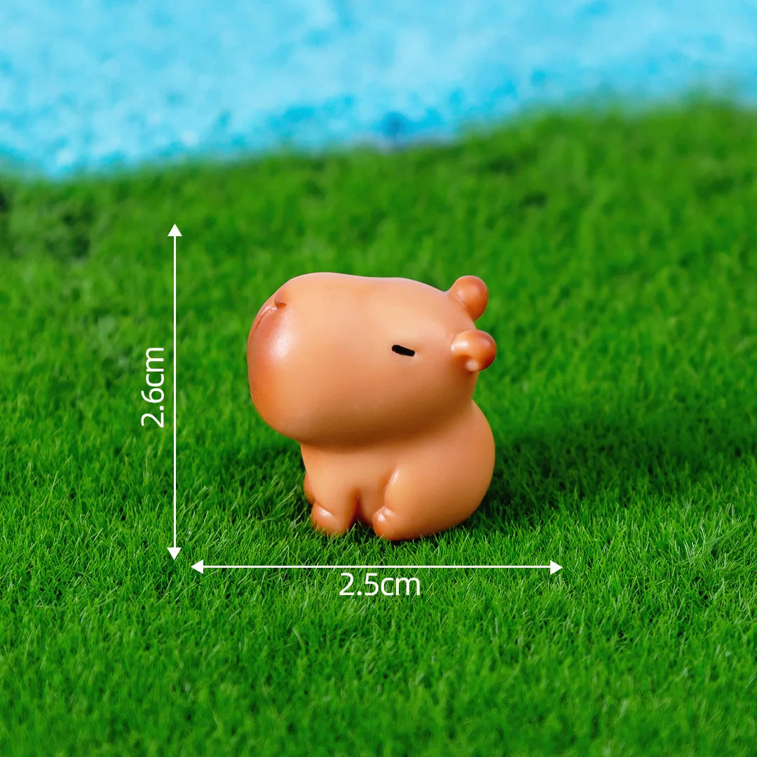 10pcs/Set Capybara Simulation Animals Model Mini Kapibare Action Figures Figurine Home Decoration Kids Gift