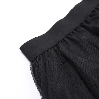 Sexy Net Yarn High-Waisted Irregular Skirt for Women Summer New European and American Gothic Style Versatile Casual Skirts