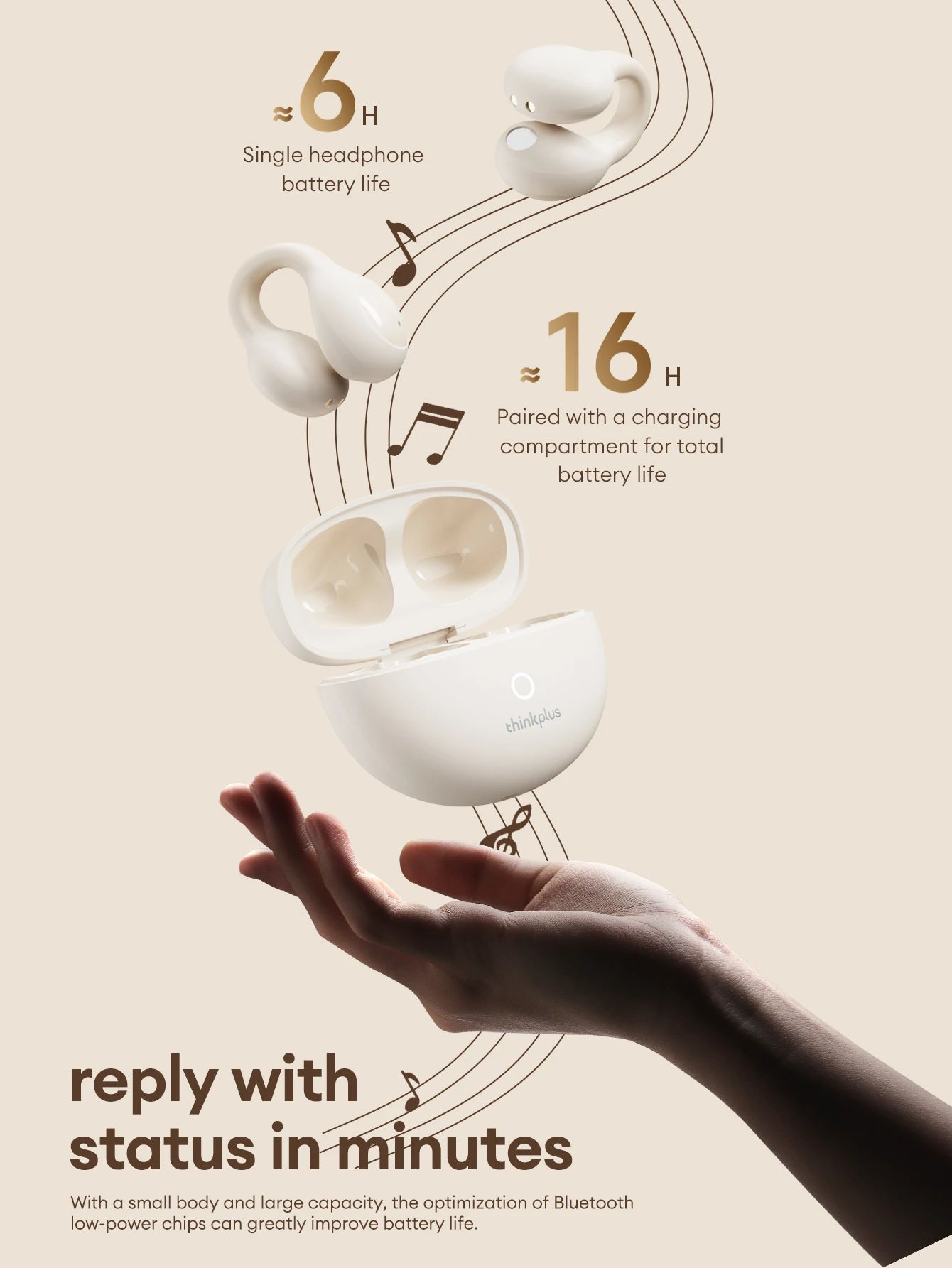 Choice Lenovo LP25 OWS Wireless Bluetooth Headphones Long Battery Life Game Headset HIFI Stereo Sound Earphone HD Call With Mic