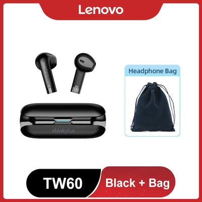 Original Lenovo TW60 TWS Bluetooth Headset 5.3 HiFi Sound Low Latency Earbuds Noise Reduction Gaming Sport Headphones