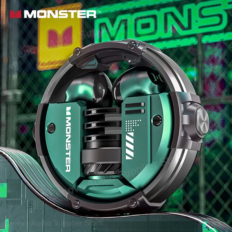 سماعات Monster XKT10 TWS بلوتوث لاسلكية مقاومة للماء مع خاصية تقليل الضوضاء وسماعة رأس للألعاب بوضعين مع ميكروفون