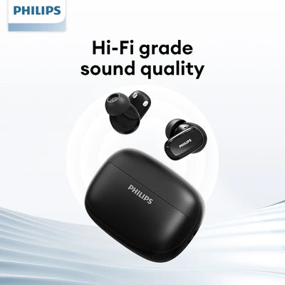 سماعات أذن TAT2569 لاسلكية أصلية من Philips بتقنية البلوتوث V5.4 مع ميكروفون وسماعات أذن مقاومة للماء مع وضع الاستعداد الطويل للغاية