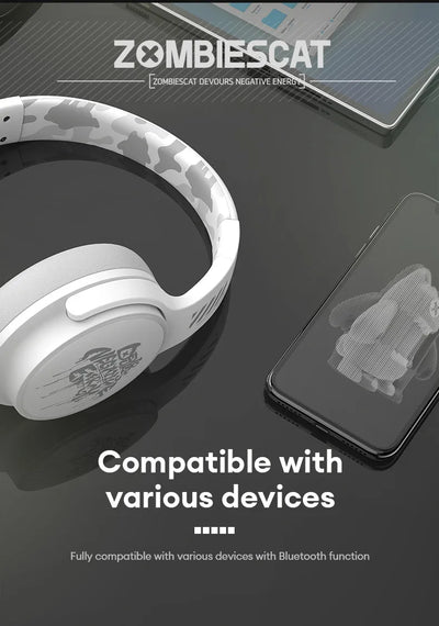 Choice ZOMBIESCAT QCWS-S5 Wireless Bluetooth Headset Ultra Long Life Headphones Bass-Heavy Gaming Noise Canceling Earphones