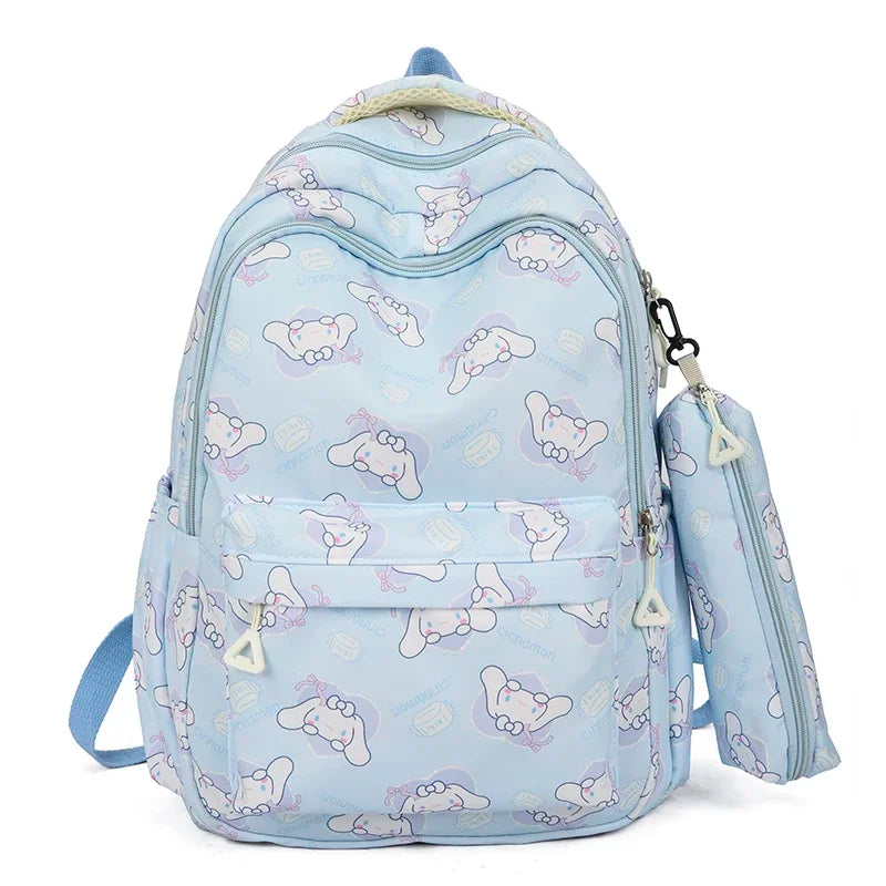 Cinnamoroll Series Backpack Set, Cartoon Anime Schoolbag, Casual Large Capacity Daypack, Student Kids Travel Commute Knapsack