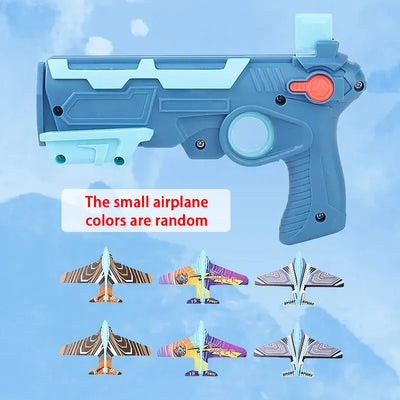 Outdoor Toys Continuous Airplane Launch Gun Flying Foam Airplane Catapult Gun Children Glider Airplane Boys' Favorite