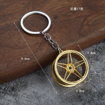 Creative New Design 5 Hubs Wheel Rim Model Keychain Fashion Accessories Auto Part Car Keyring Key Chain Ring Keyfob Key Holder