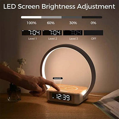 LED Multifunctional Night Light Atmosphere Lamps Digital Alarm Clock Speaker Wireless Charger Children Sleep Bedroom Decorations