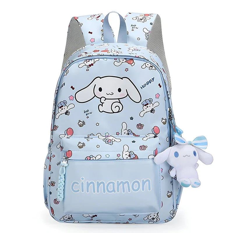 Cinnamoroll Series Backpack Set, Cartoon Anime Schoolbag, Casual Large Capacity Daypack, Student Kids Travel Commute Knapsack