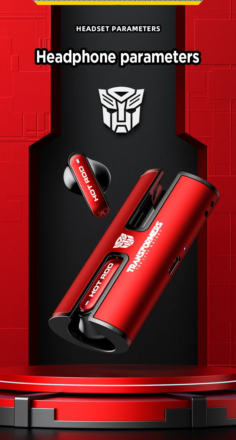 Transformers TF-T02 New TWS Wireless Bluetooth V5.3 Earphones Gaming Music Dual Mode Headset HiFi Sound Low Latency Headphones