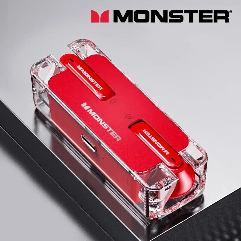 سماعات Monster XKT08 Bluetooth V5.3 True Wireless سماعات أذن عالية الدقة مقاومة للماء للألعاب وخفض الضوضاء