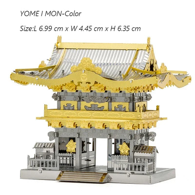 3D Metal Puzzle Yue Yang Tower Chinese Classical Architecture Assembly Model Kits DIY Laser Cut Jigsaw Puzzle Toy For Kids Adult