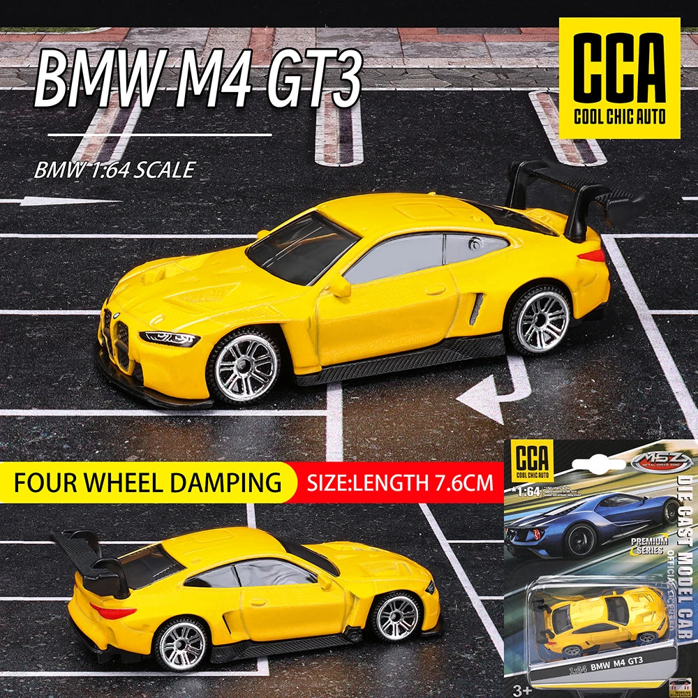 سيارة كلاسيكية من CCA MSZ بمقياس 1:64 من طراز BMW M4/M4 GT3/Z4 M40i/M850i، نموذج سيارة ثابت مصنوع من سبائك معدنية، مجموعة نماذج سيارات هدية