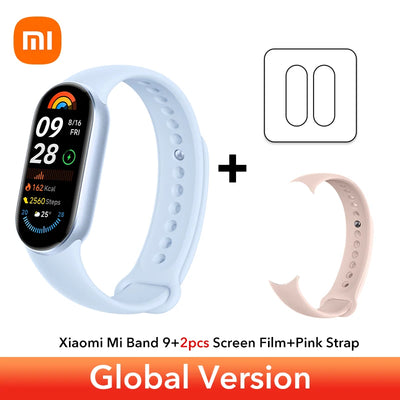 الإصدار العالمي من سوار Xiaomi Smart Band 9 مقاس 1.62 بوصة AMOLED يدعم أكثر من 150 وضعًا رياضيًا وعمر بطارية يصل إلى 21 يومًا ومراقبة النوم SpO2* سوار