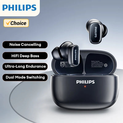 سماعات أذن TAT2569 لاسلكية أصلية من Philips بتقنية البلوتوث V5.4 مع ميكروفون وسماعات أذن مقاومة للماء مع وضع الاستعداد الطويل للغاية