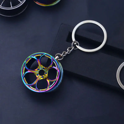 Creative Gear Head Keychain Speed Gearbox Keyring for Car Key Turbo Hub Brake Disc Pendant Shock Absorber Keys New Wholesale