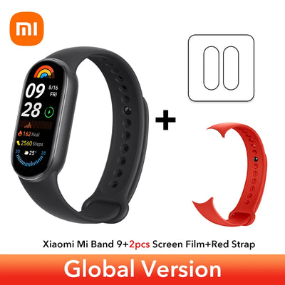 إصدار عالمي سريع الشحن من Xiaomi Smart Band 9 مقاس 1.62 بوصة AMOLED 150+ وضع رياضي عمر بطارية 21 يومًا * مراقبة النوم SpO2 * سوار