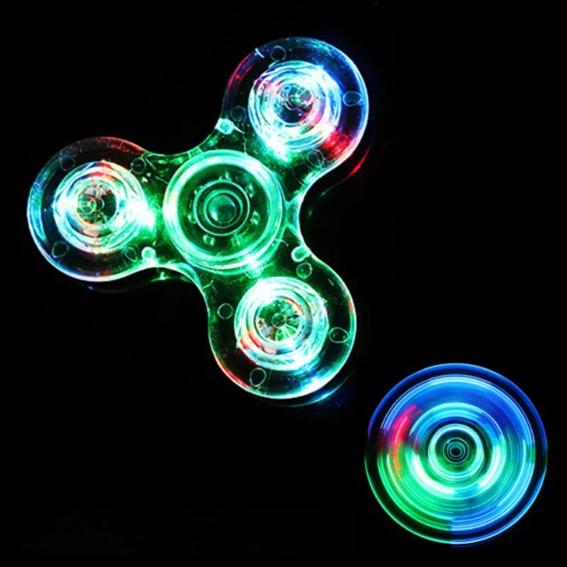 Luminous LED light Fidget Spinner Hand Top Spinners Glow in Dark Light EDC Figet Spiner Finger Stress Relief Toys