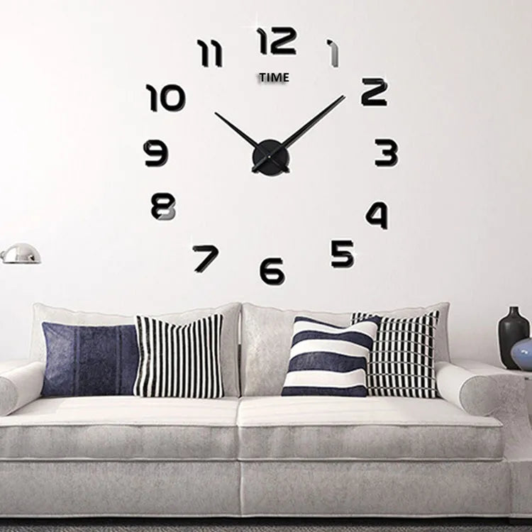 2023 Modern Design Large Wall Clock 3D DIY Quartz Clocks Fashion Watches Acrylic Mirror Stickers Living Room Home Decor Horloge