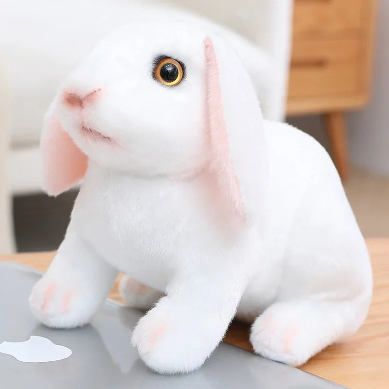 20cm Simulation Cute Rabbit Plush Fur Realistic Kawaii Animal Easter Bunny Rabbit Toy Model Gift Home Decoration