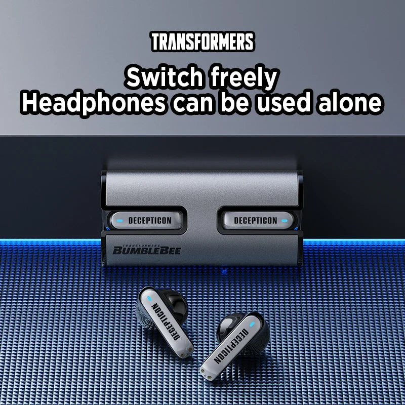 Transformers TF-T02 New TWS Wireless Bluetooth V5.3 Earphones Gaming Music Dual Mode Headset HiFi Sound Low Latency Headphones