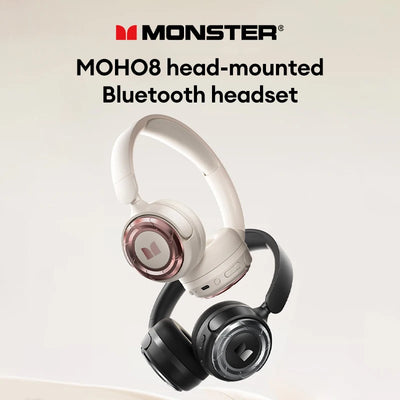 Monster MQH08 Wireless Bluetooth 5.4 Over-Ear Headphones 60H Long Battery Life Earbuds Noise Cancelling Gaming Headset With Mic