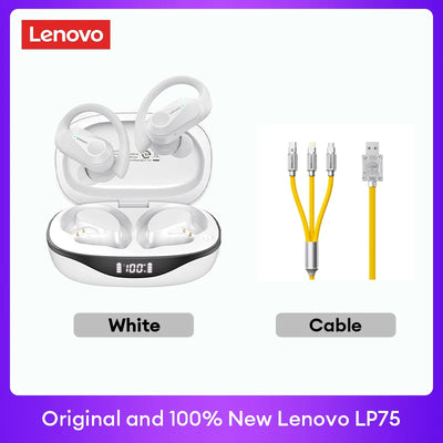 Original Lenovo LP75 TWS Bluetooth V5.3 Headphones Wireless LED Digital Display Earphones Noise Reduction Waterproof Headset New