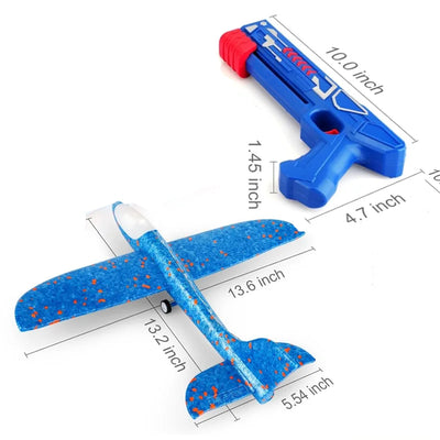 Kids Airplane Launcher Toys 12.2'' LED Foam Glider Catapult Gun Plane Toy for Boys Outdoor Flying Toys Birthday Gifts for Boys