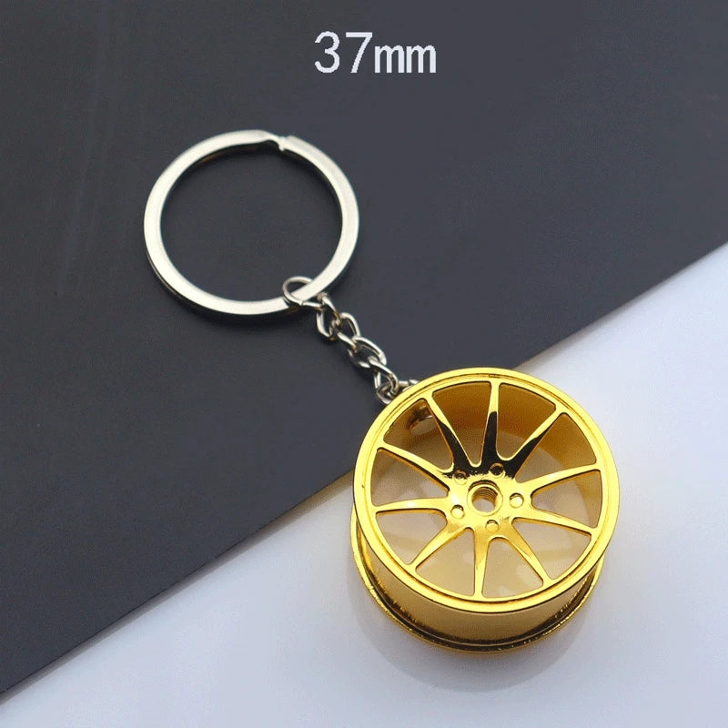 Creative Turbo Hub Keychain Classic Mini Meatl Auto Parts Pendant Key Ring Men Car Key Holder Gifts