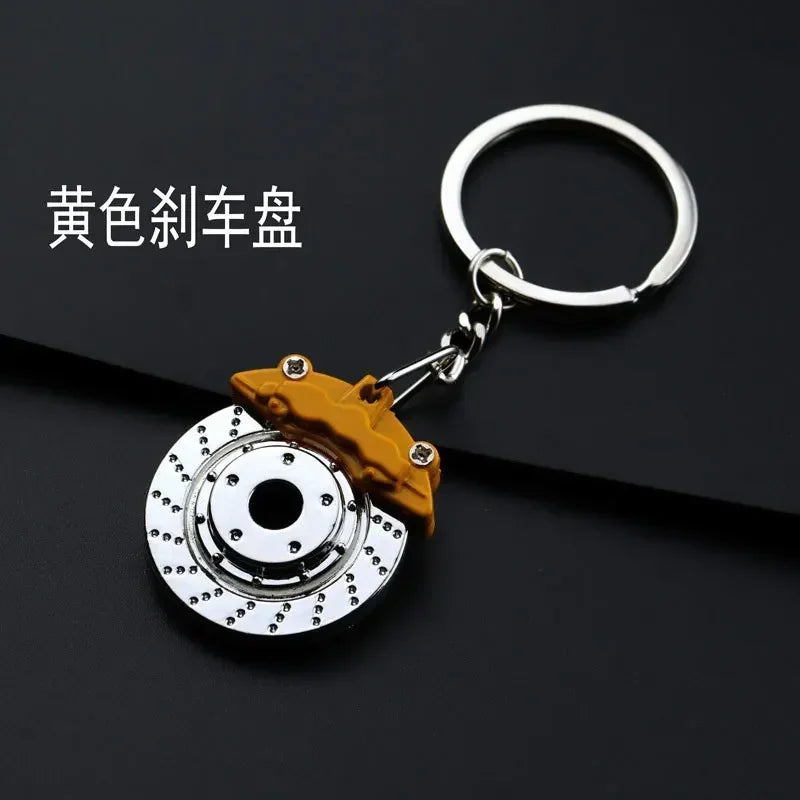 Creative Metal Car Accessories Keychain Zinc Alloy Turbo Gearbox Hub Brake Disc Pendant KeyRing for Men's Dad Birthday Gift