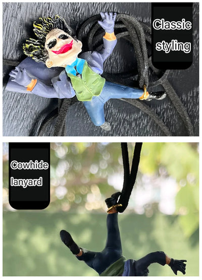 Joker Car Resin Pendant Creative Car Rearview Mirror Cowhide Lrope Cartoon Pendant Christmas Gift 2024 New Product