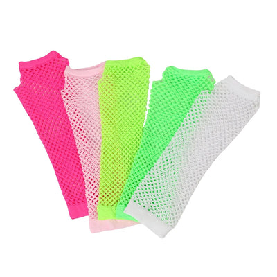 1Pair Womens Long Fishnet Net Gloves Fingerless Mesh Gloves Punk Rock Fancy Night Club Party Arm Warmer Gloves Sexy Gloves