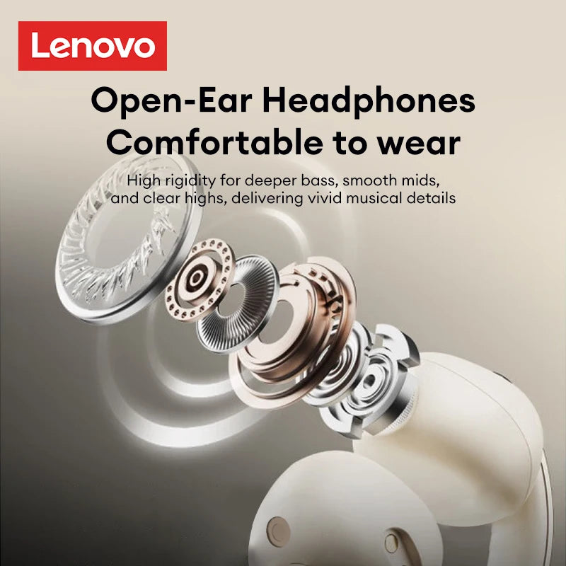 Choice Original Lenovo LP38 OWS Wireless Bluetooth 5.4 Earphones Ear Clip Smart Long Endurance Gaming Earbuds HiFi Sound Headset