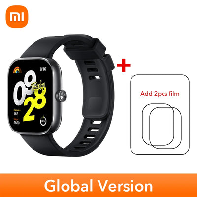 النسخة العالمية من ساعة Xiaomi Redmi Watch 4 الذكية مقاس 1.97 بوصة AMOLED لمراقبة معدل ضربات القلب وأكسجين الدم ودعم مكالمات الهاتف عبر البلوتوث ونظام تحديد المواقع العالمي (GPS)