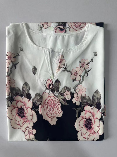 2024 European and American Cross Border Women's New Dress V-neck Sleeveless Sexy Printed Large Hem Foreign Trade Dress