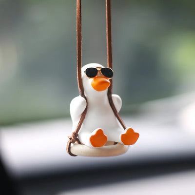 Adorable Duck Car Ornaments for Women, Tire Swing Interior Mirror Pendant