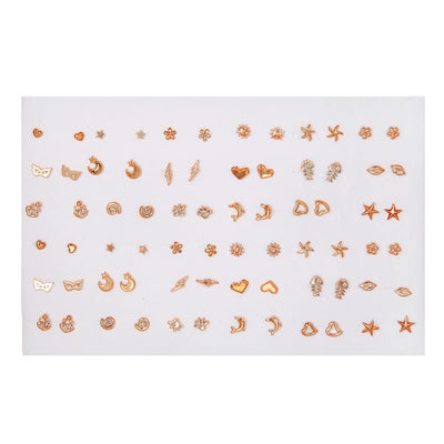 Fashion Geometric 36 Pairs/Lot Mixed Styles Small Stud Earrings For Women Lady Starfish Dolphins Moon Jewelry Party Gifts