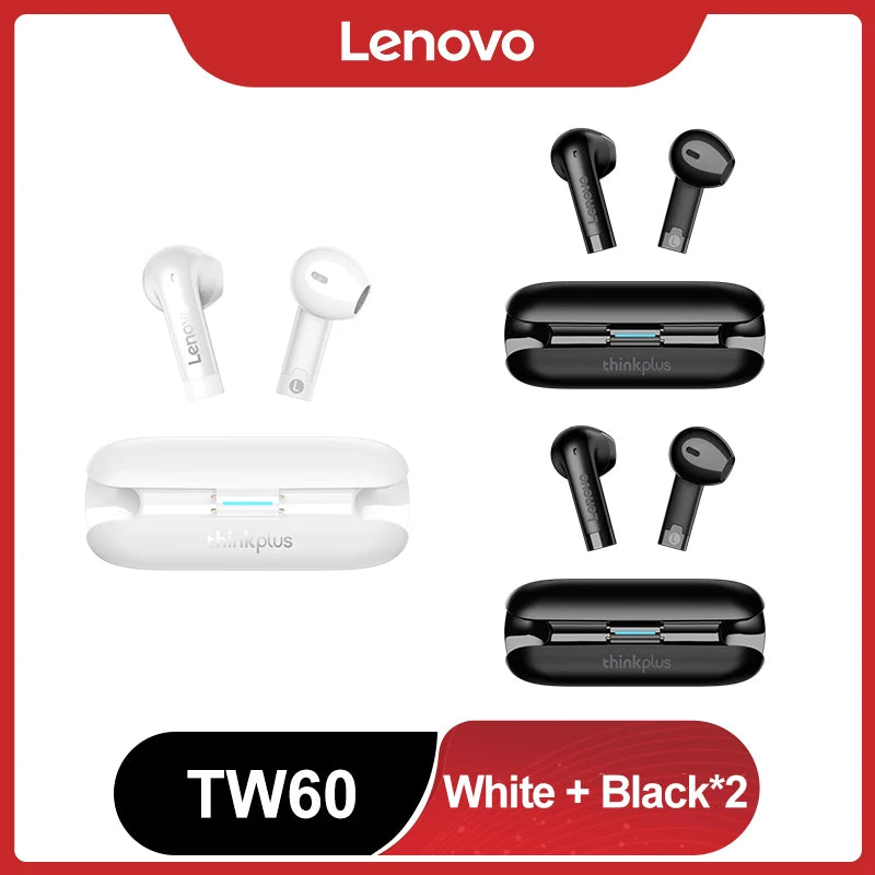 Original Lenovo TW60 TWS Bluetooth Headset 5.3 HiFi Sound Low Latency Earbuds Noise Reduction Gaming Sport Headphones