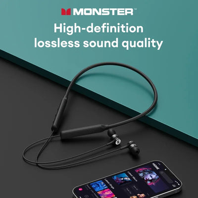 New Monster SG08 Wireless Bluetooth 5.4 Neckband Earphones Ultra-Long Battery Life Gaming Earbuds HD Call Sport Headset With Mic