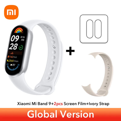 الإصدار العالمي من سوار Xiaomi Smart Band 9 مقاس 1.62 بوصة AMOLED يدعم أكثر من 150 وضعًا رياضيًا وعمر بطارية يصل إلى 21 يومًا ومراقبة النوم SpO2* سوار